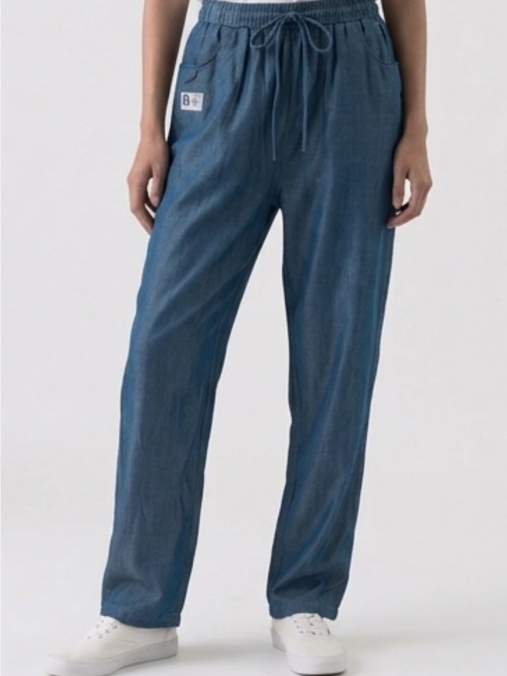 Relaxed Straight Leg Pants In Denim Blue  Brand
